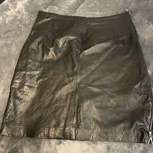 SAS Black Leather Pencil Skirt
